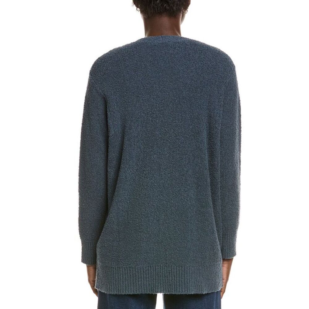 Eileen Fisher Womens  Fluffy Cashmere-Blend Cardigan, Blue - Picture 2 of 3
